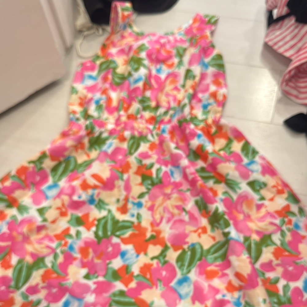 Girls Floral Sundress - Pink & Multicolor